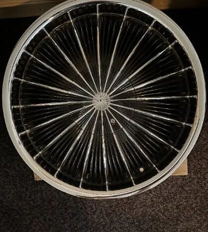 
								Rev Laced Black and Chrome 20″X7.5″X 5 Universal fit Wheels full									