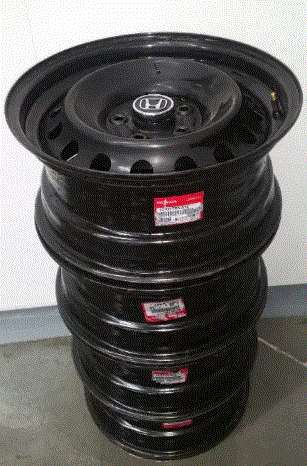 
								Set of four Honda 16X7J inch 5X114.3mm (4.5 in) steel rims full									