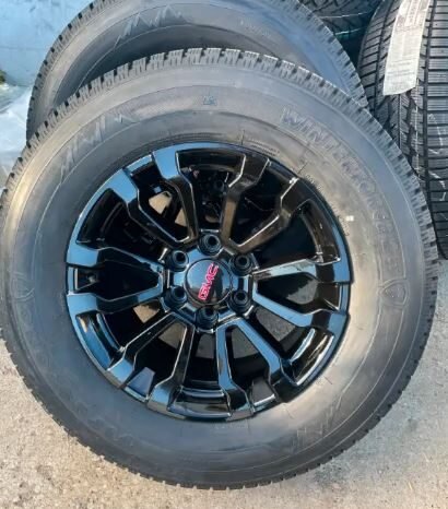 
								New 1995-2024 GMC Sierra AT4x black rims N Firestone Winter tire full									